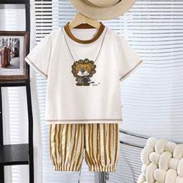 Boys Printed Short Sleeves T-shirt With Shorts