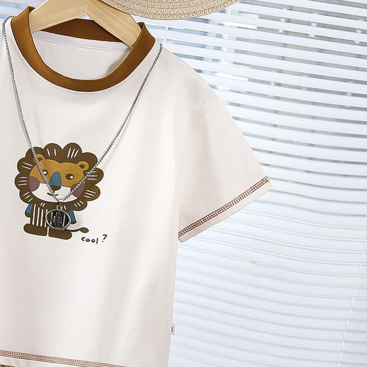 Boys Printed Short Sleeves T-shirt With Shorts