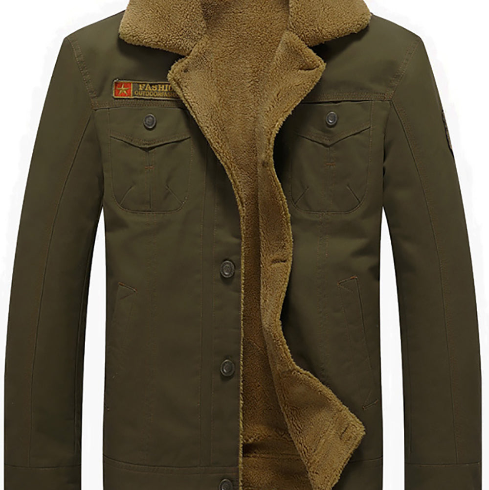 Cotton Full Sleeves Spread Collar Insulator Outdoor Tailored Jacket