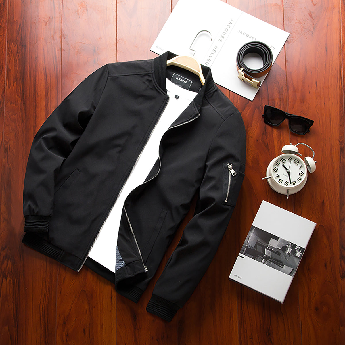 Men Stand Collar Tailored Jacket