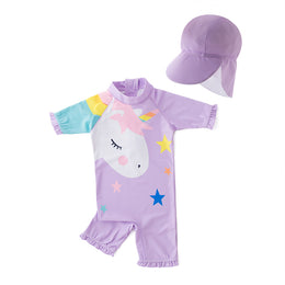 Girls Purple Printed Bodysuit