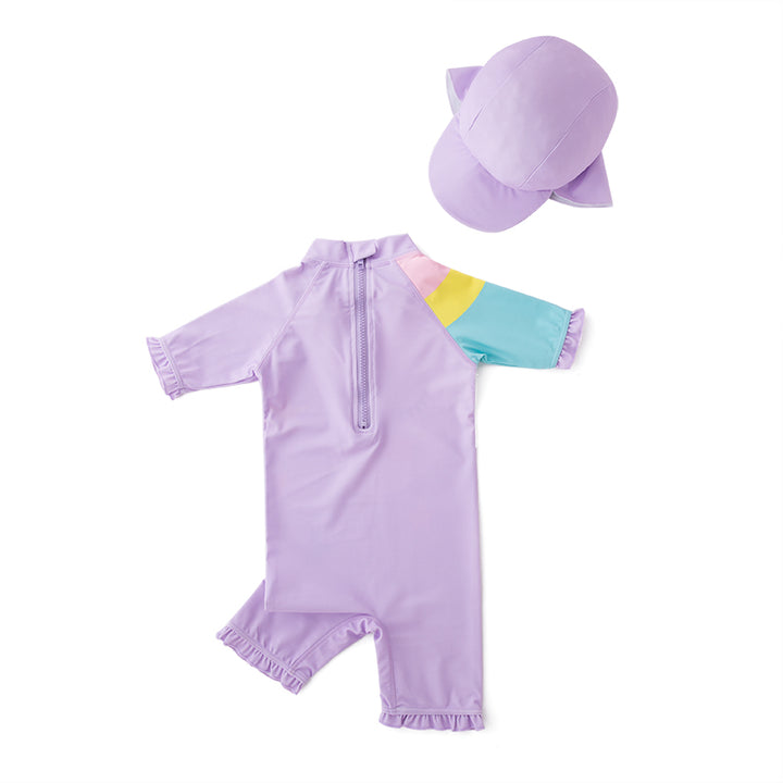 Girls Purple Printed Bodysuit