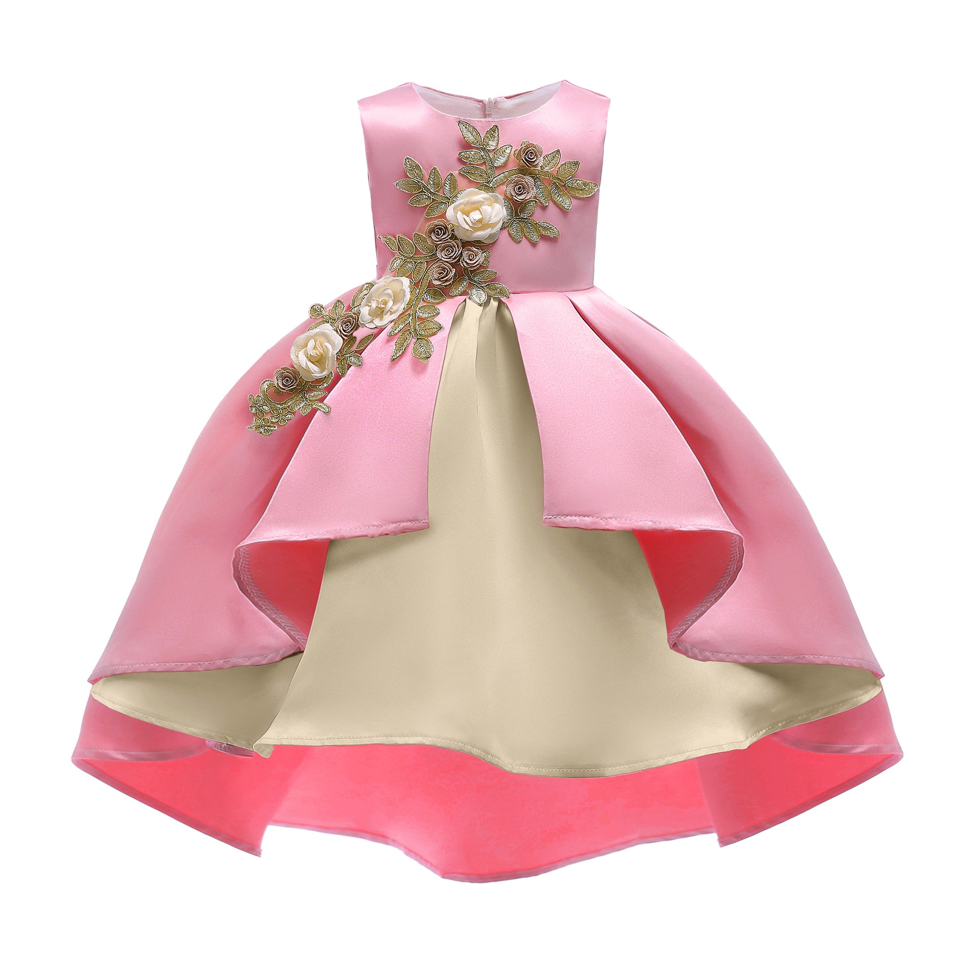 Girls Colourblocked Sleeveless Pleated Balloon Maxi Dress