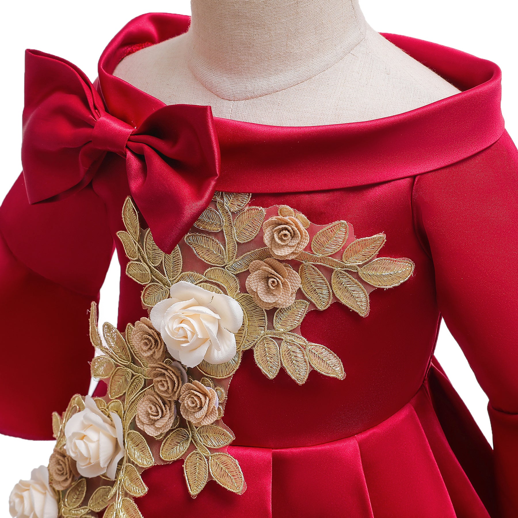Red Applique Fit & Flare Dress