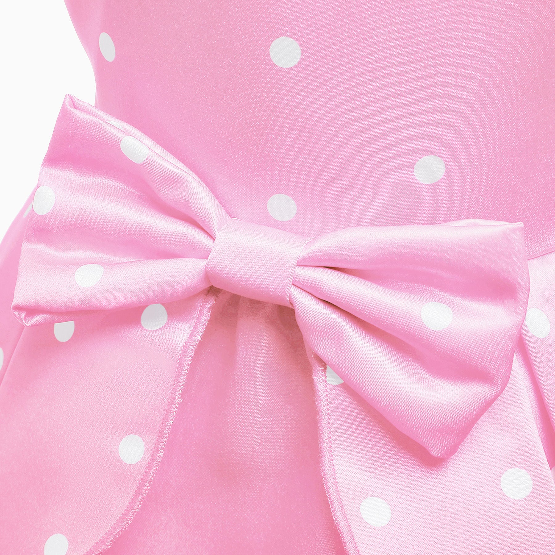 Pink Polka Dot Printed Flared Layered Fit & Flare Dress