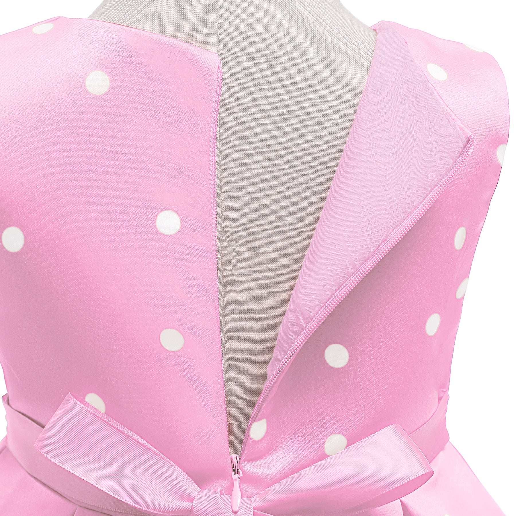 Pink Polka Dot Printed Flared Layered Fit & Flare Dress