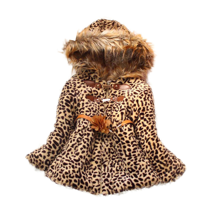 Girls Animal Printed Hooded Coat
