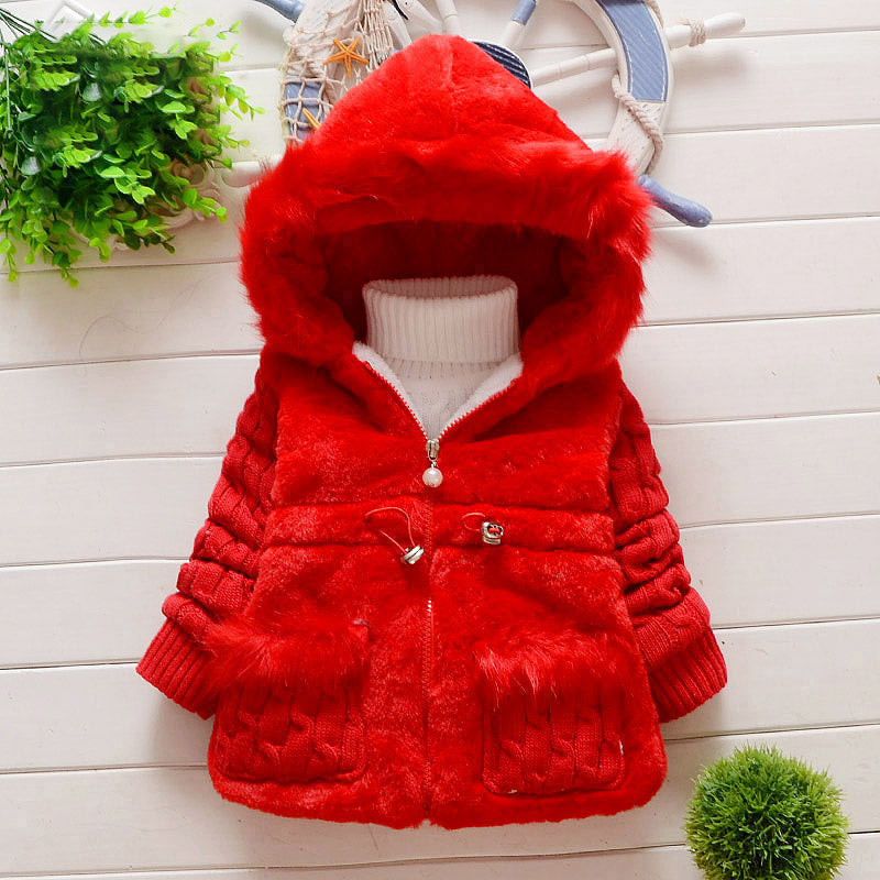 Infant Girls Hooded Overcoats