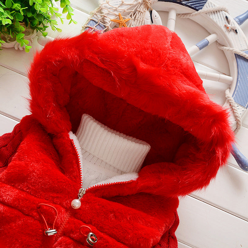 Infant Girls Hooded Overcoats