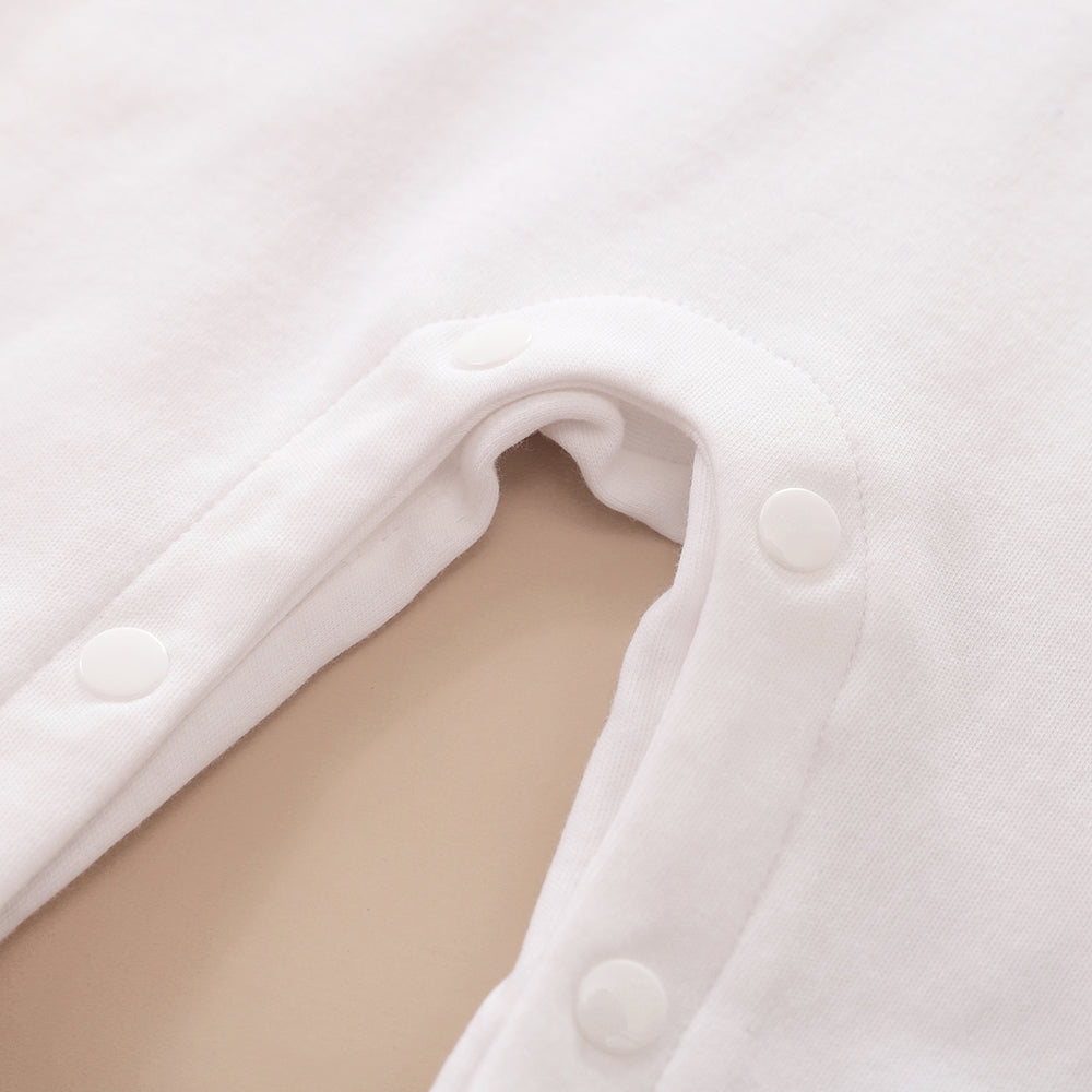 Infant Boys White Cotton Rompers