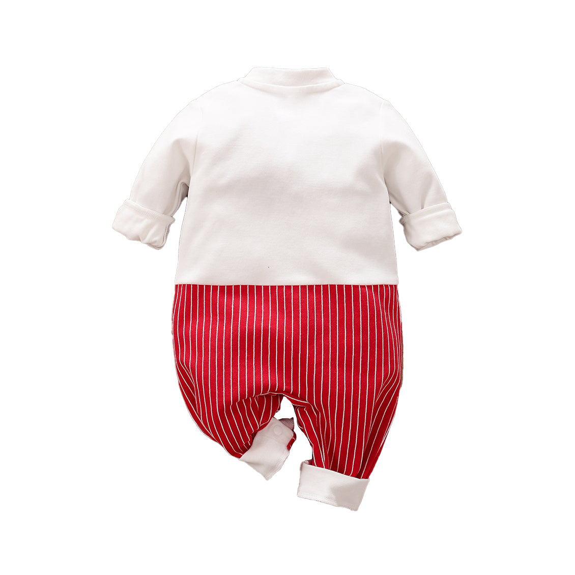 Infant Boys Red Checked Cotton Rompers