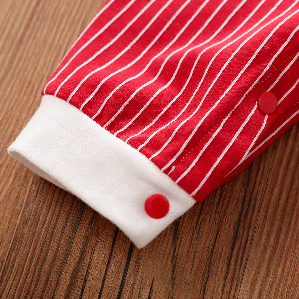 Infant Boys Red Checked Cotton Rompers