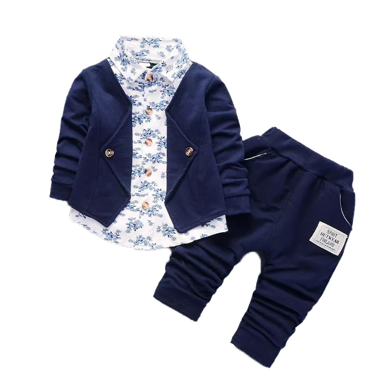 Boys Pure Cotton Printed Shirt with Trousers