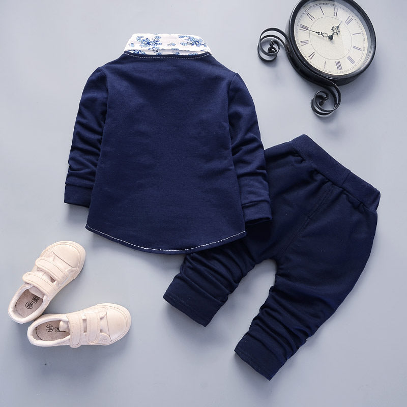 Boys Pure Cotton Printed Shirt with Trousers