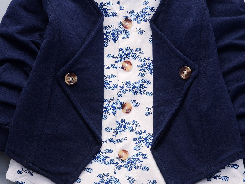 Boys Pure Cotton Printed Shirt with Trousers