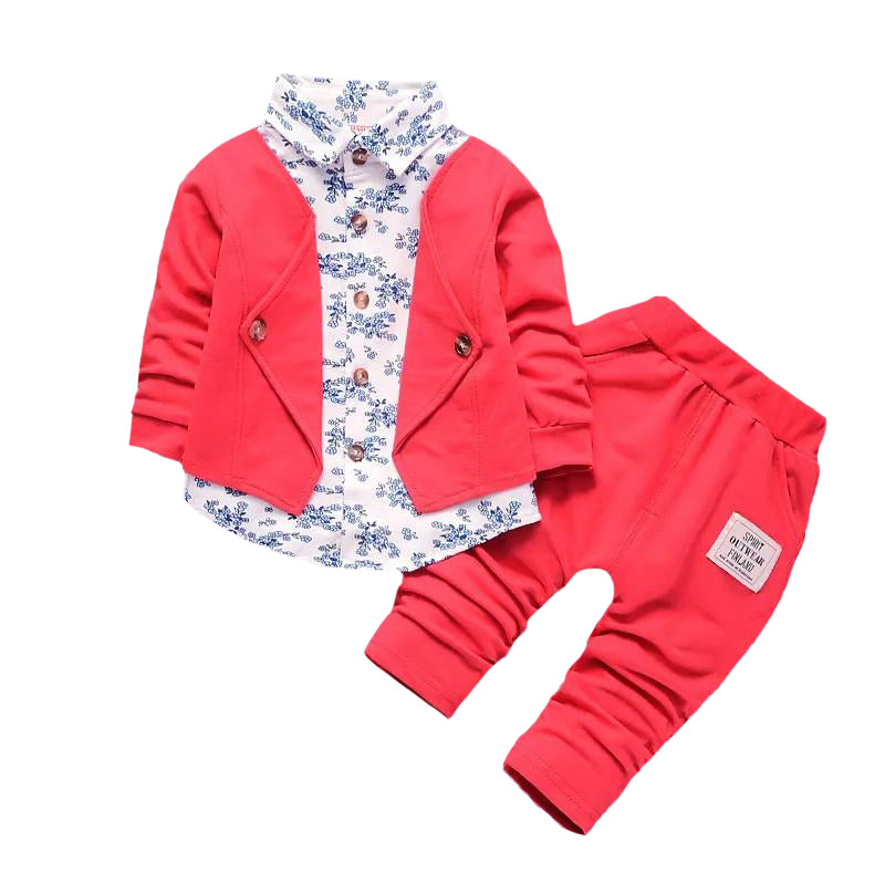Boys Printed Pure Cotton Shirt with Trousers