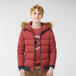 Men Hooded Solid Casual Parka Jacket