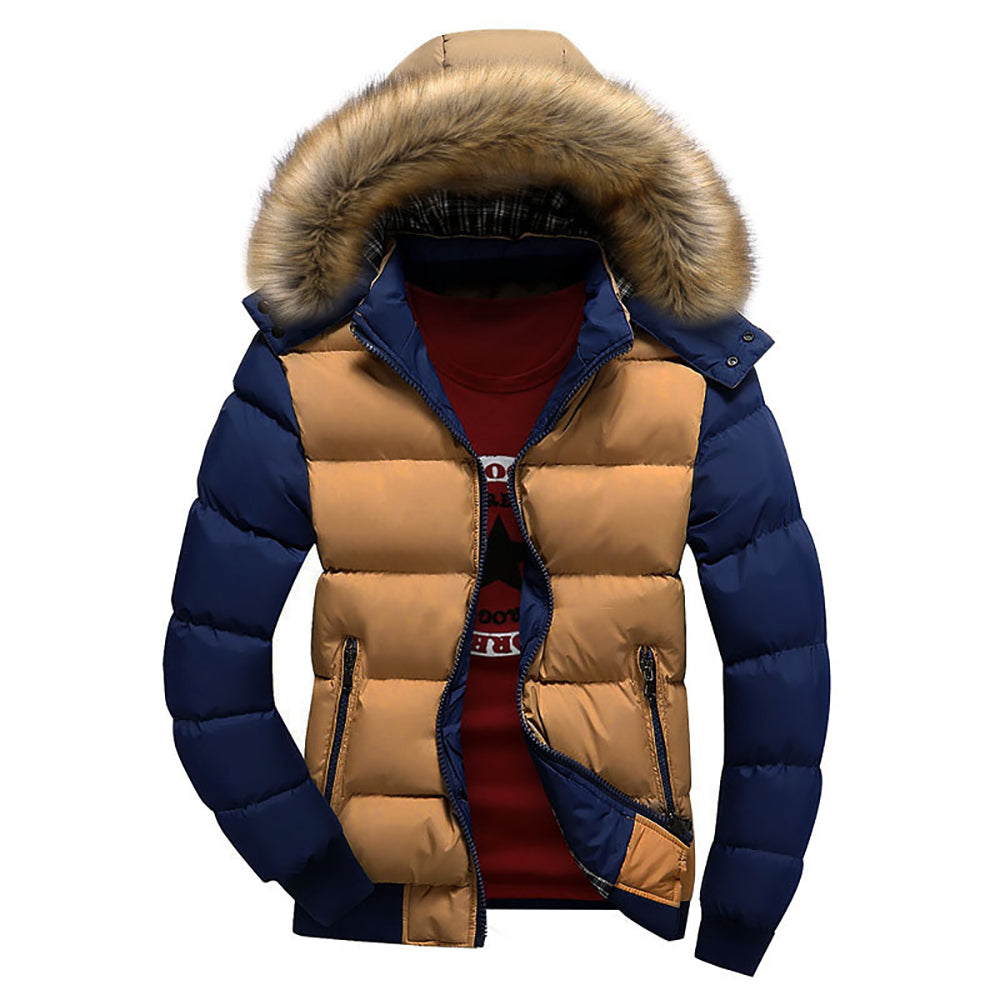 Men Hooded Colourblocked Casual Padded Jacket