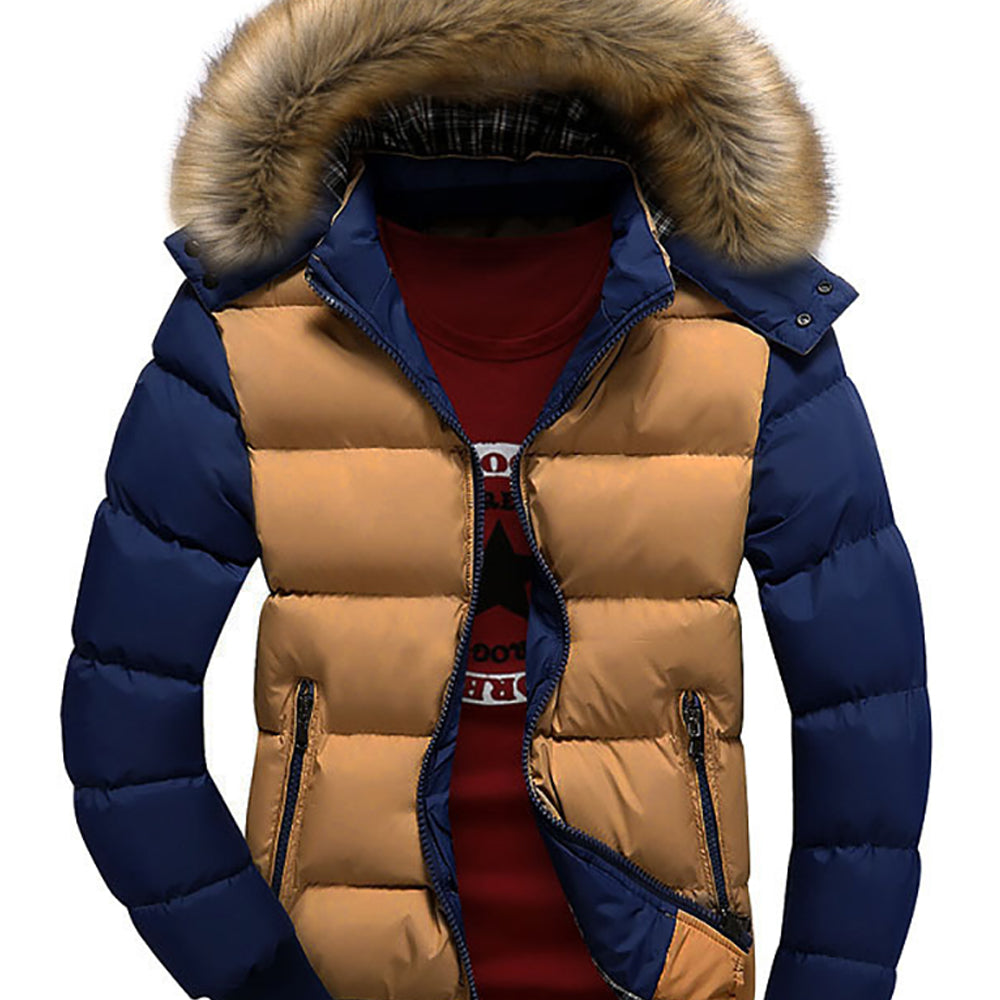 Men Hooded Colourblocked Casual Padded Jacket