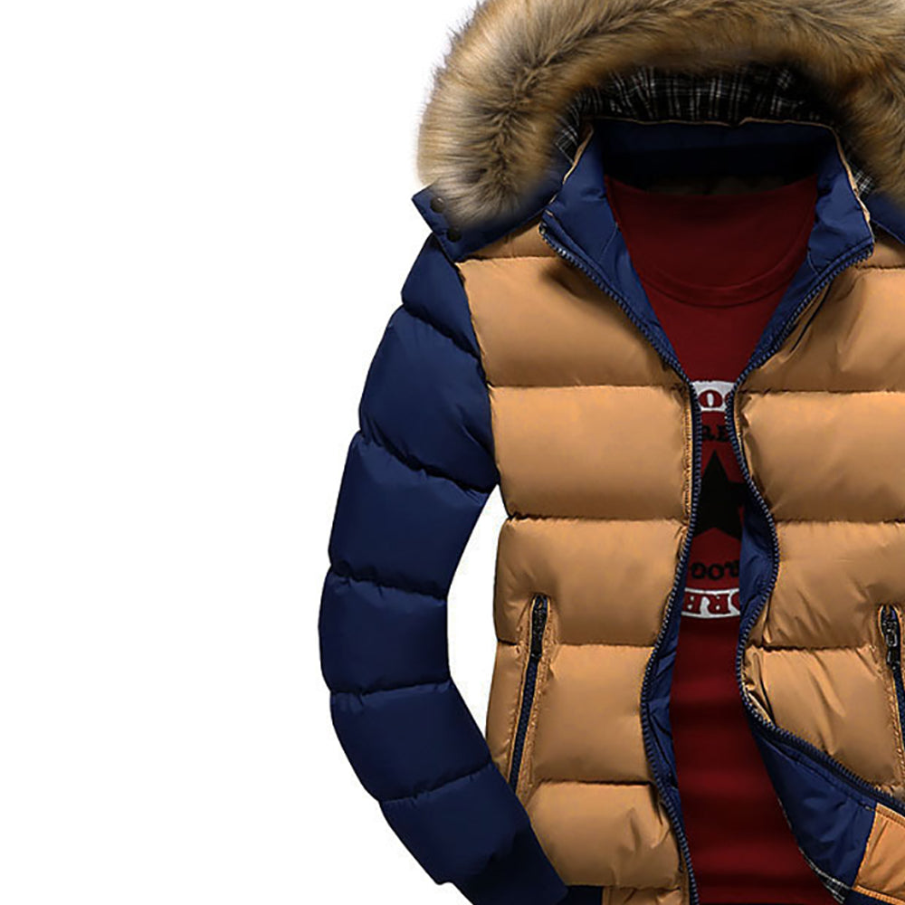 Men Hooded Colourblocked Casual Padded Jacket