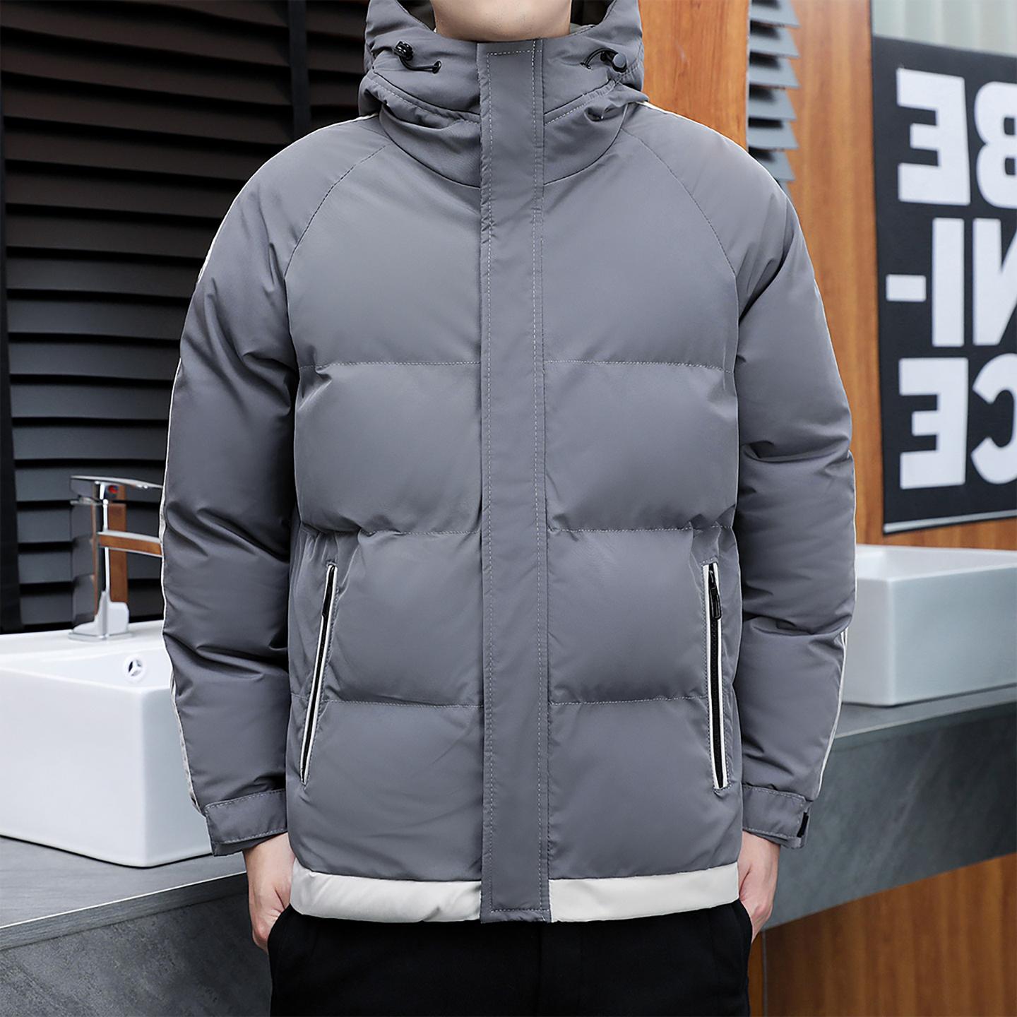 Men Hooded Neck Quilted Jacket