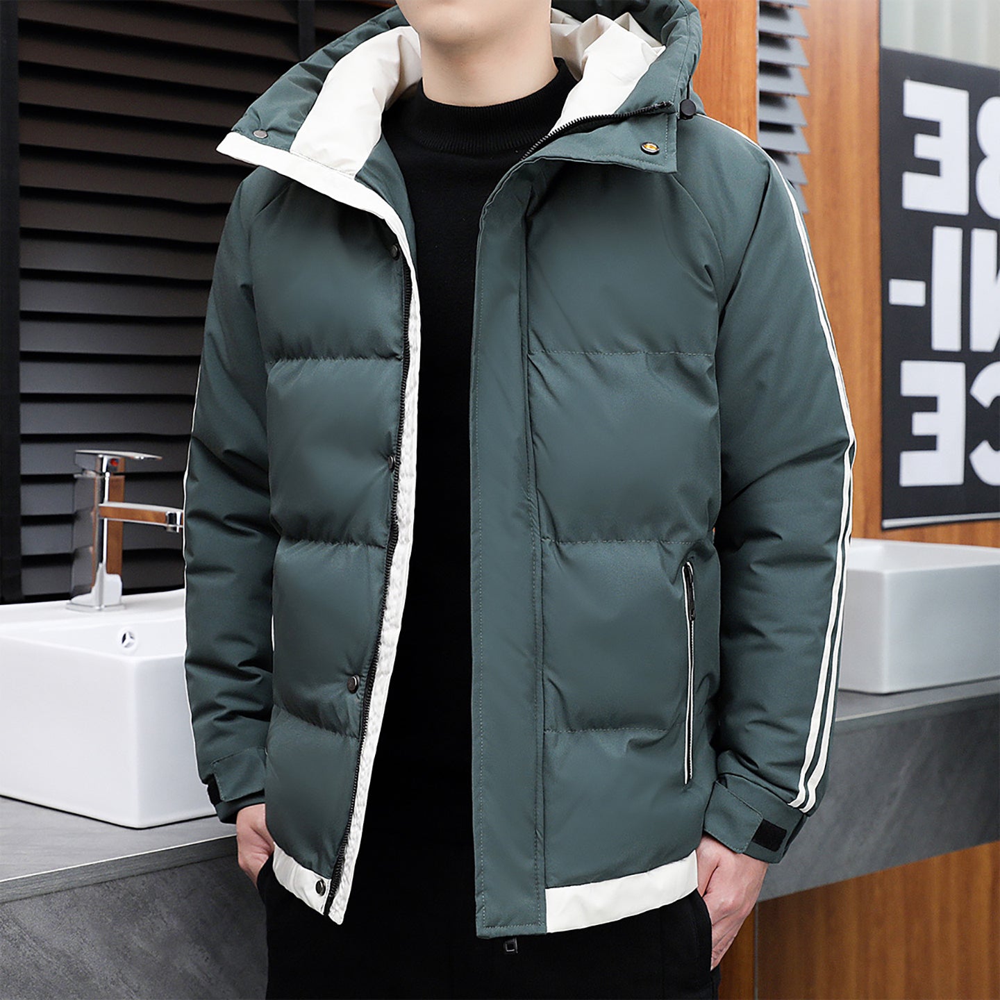 Men Open Front Jacket