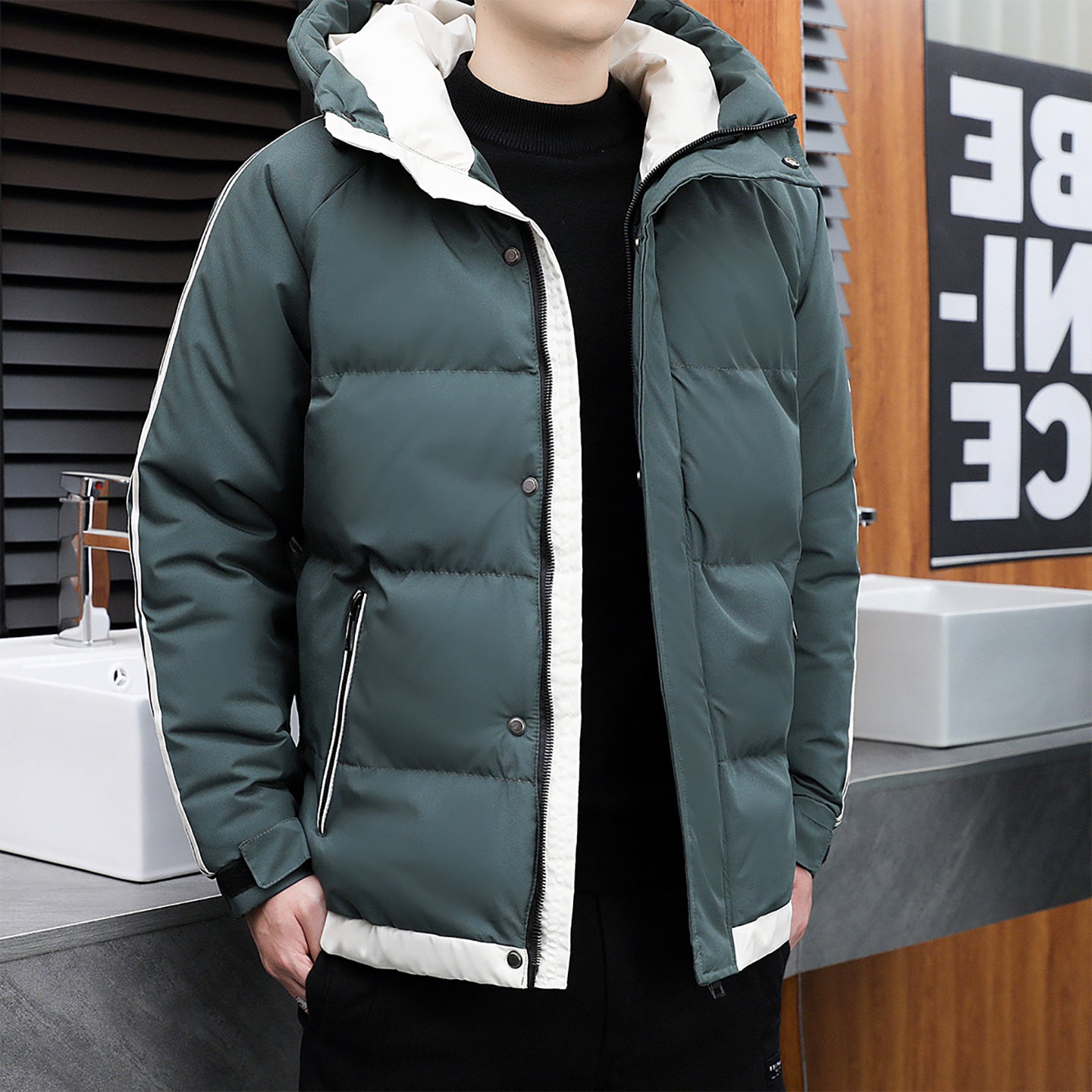 Men Open Front Jacket