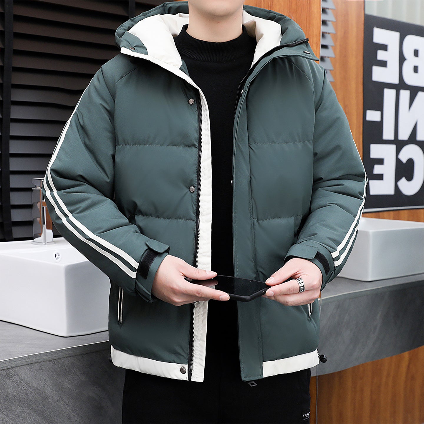 Men Open Front Jacket