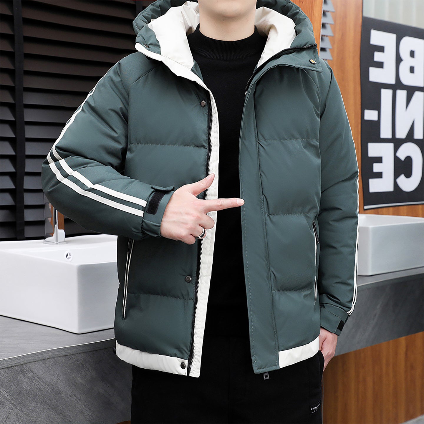Men Open Front Jacket