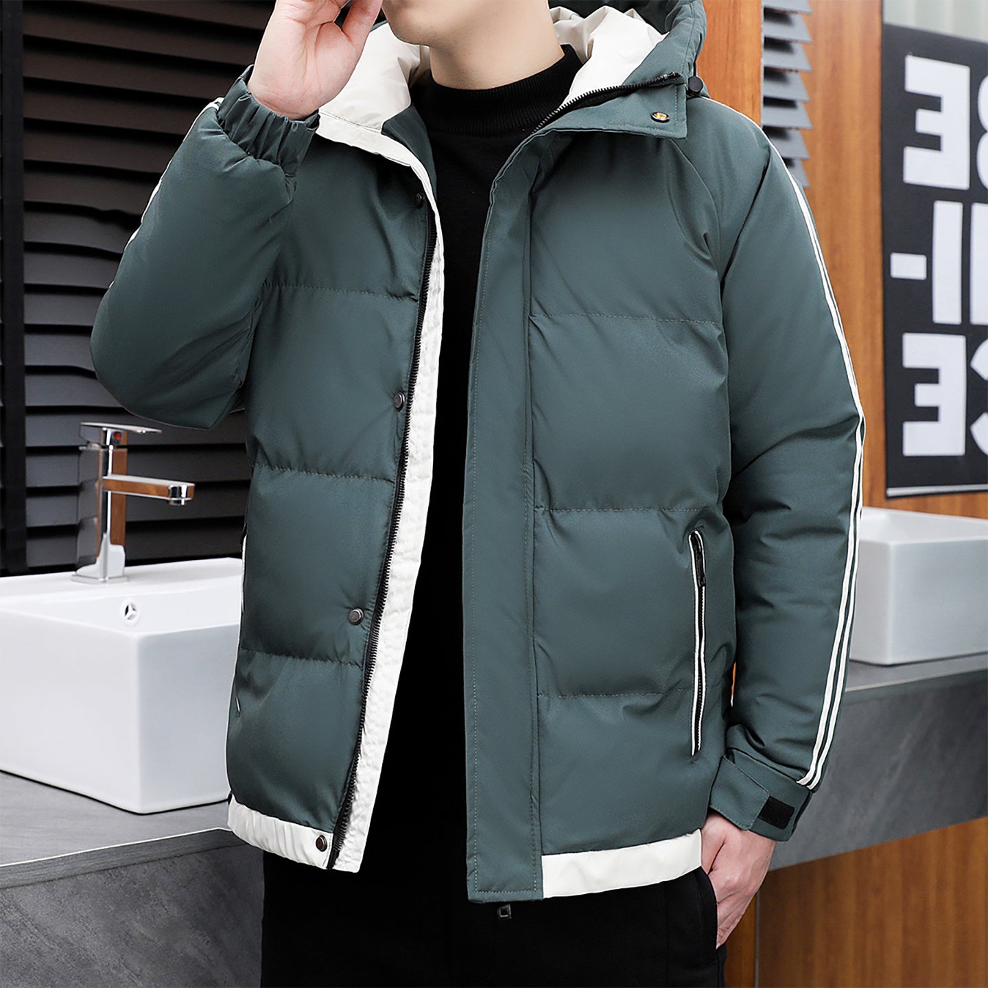 Men Open Front Jacket