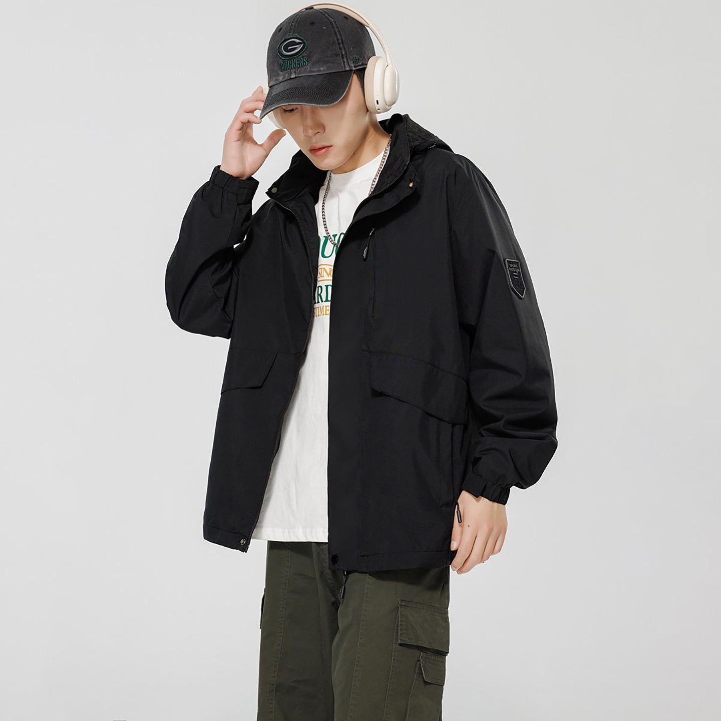 Men Hooded Bomber Jacket