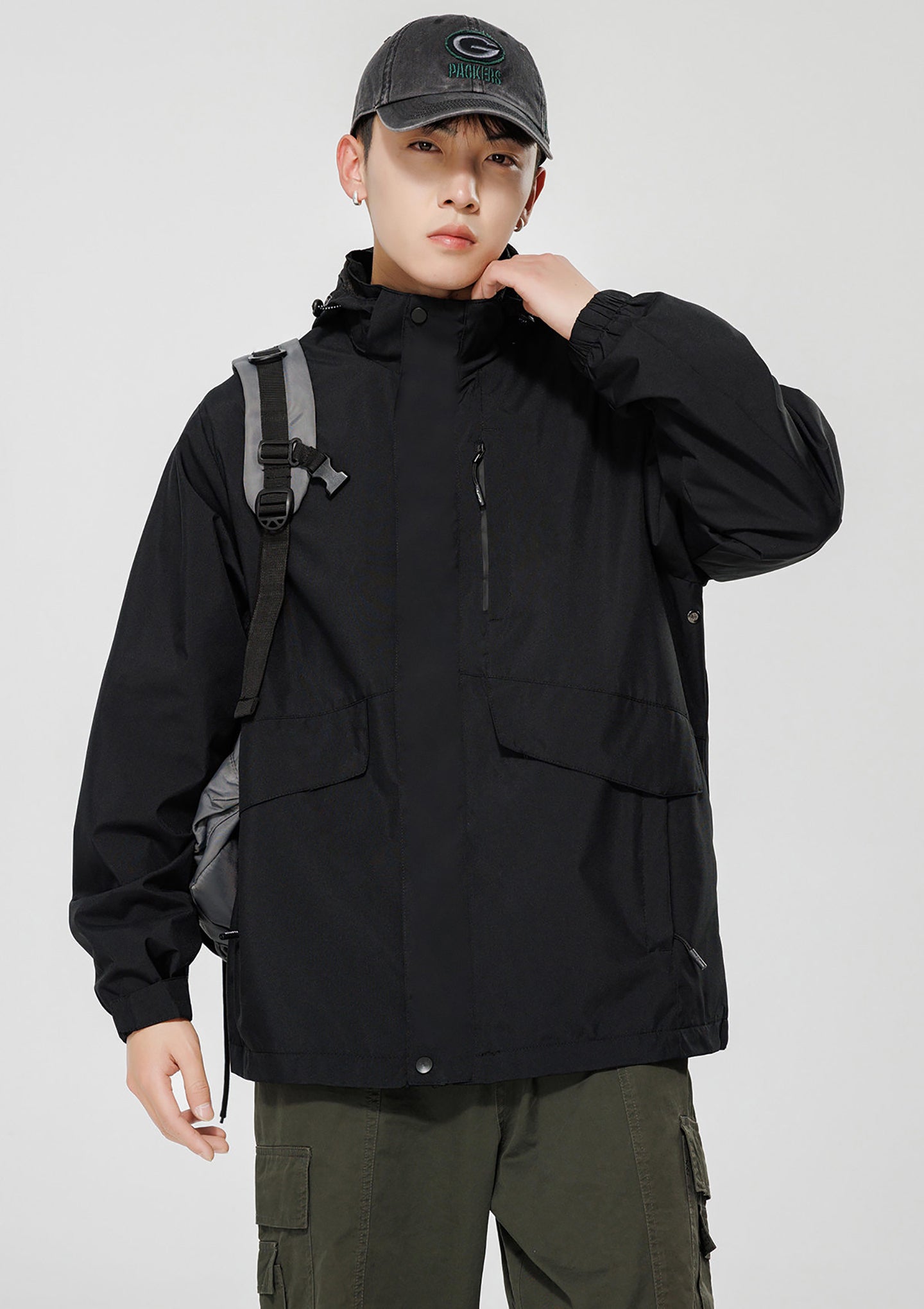 Men Hooded Bomber Jacket