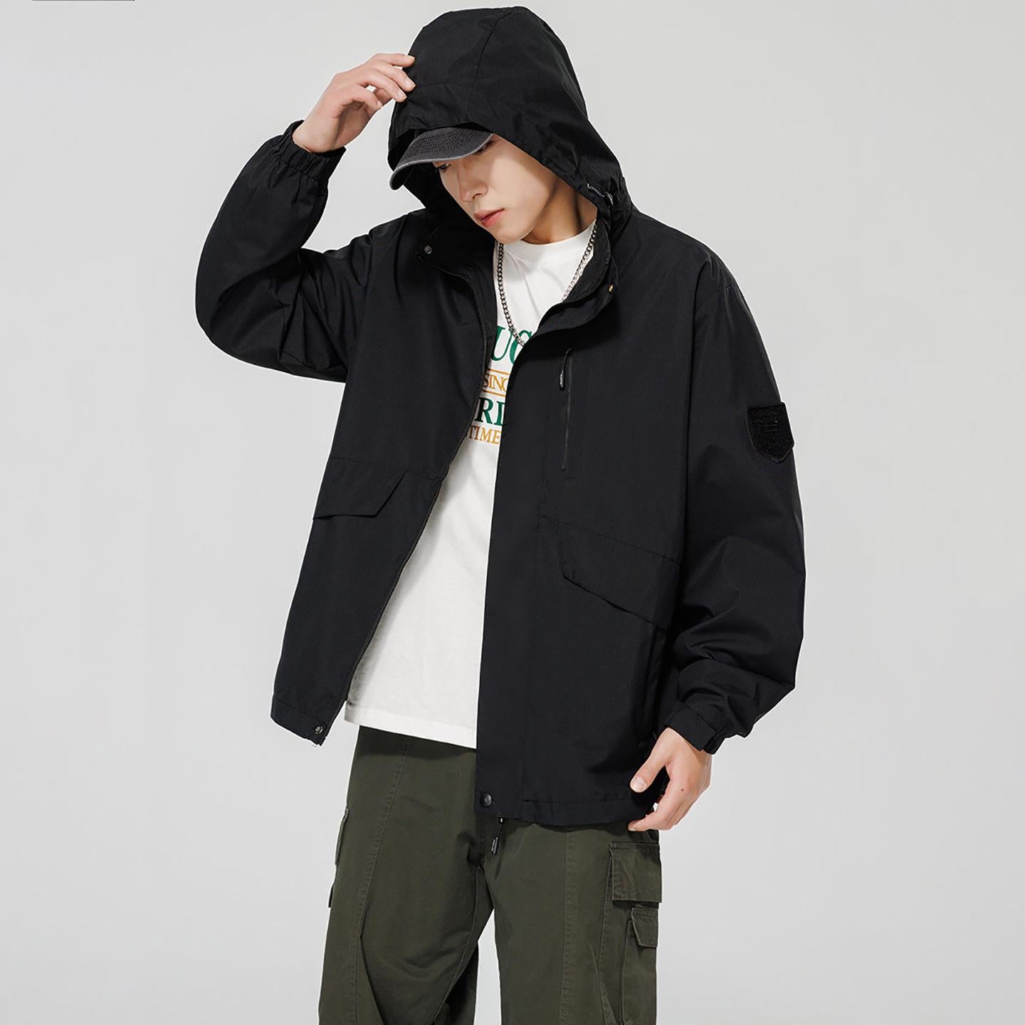 Men Hooded Bomber Jacket
