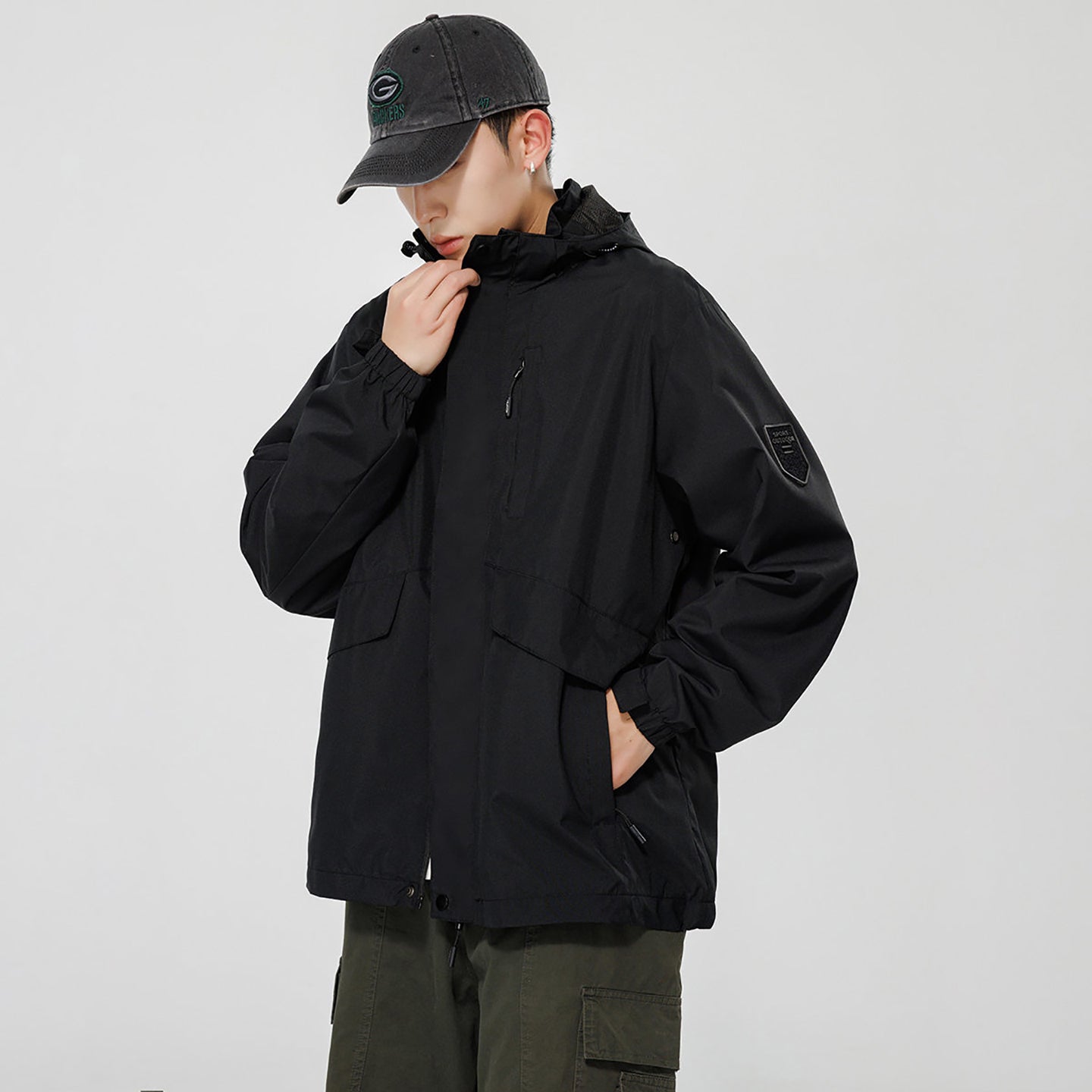 Men Hooded Bomber Jacket