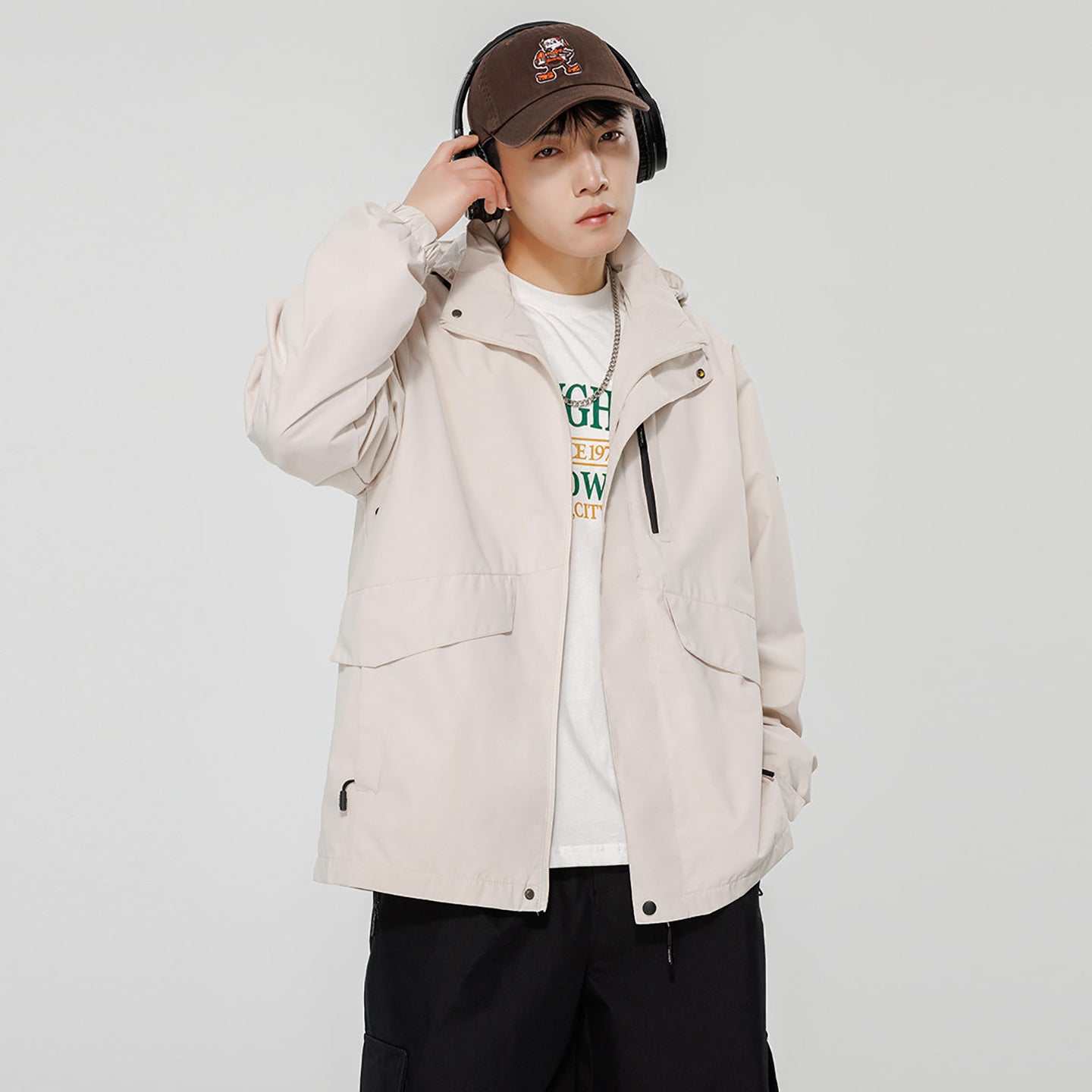 Men Open Front Jacket