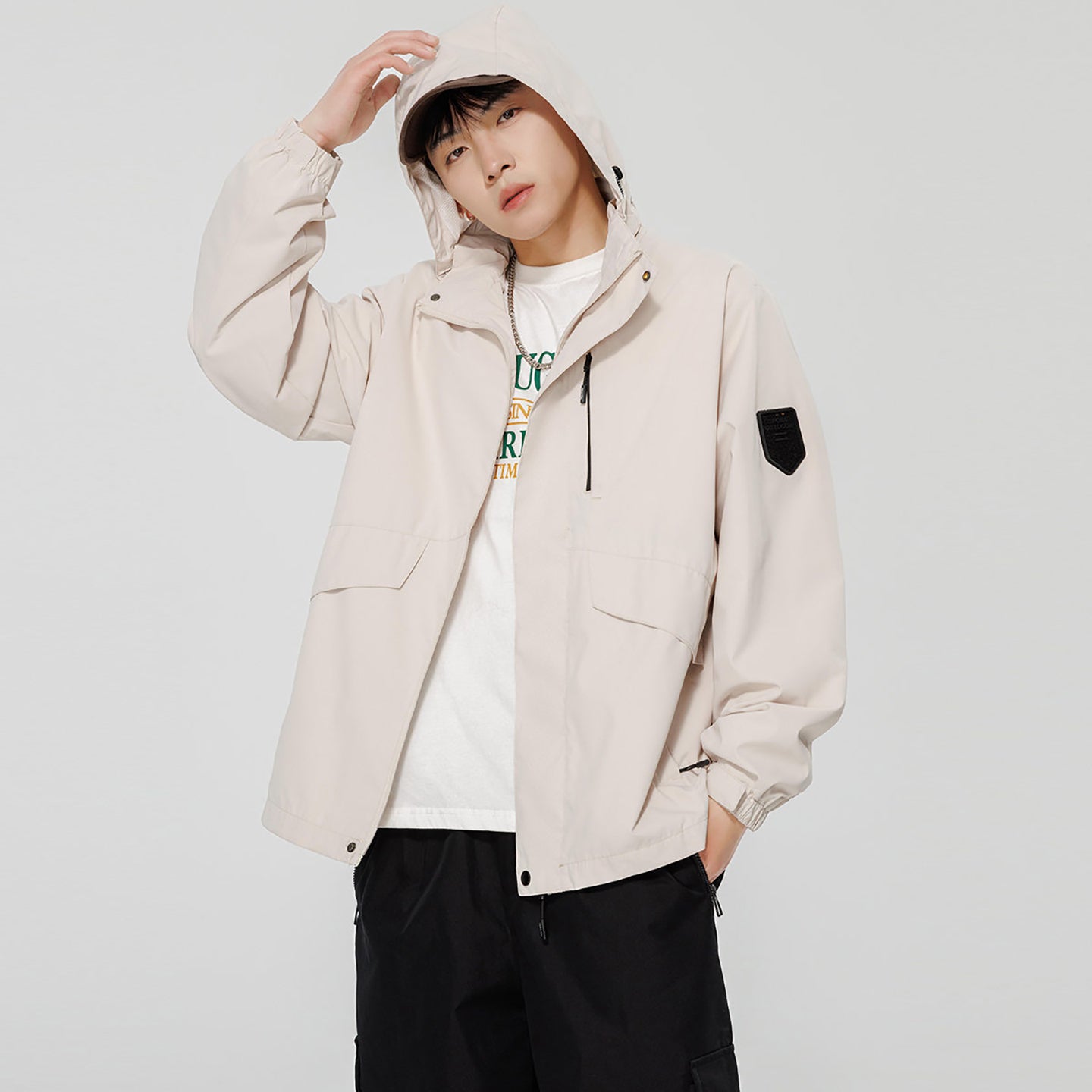 Men Open Front Jacket