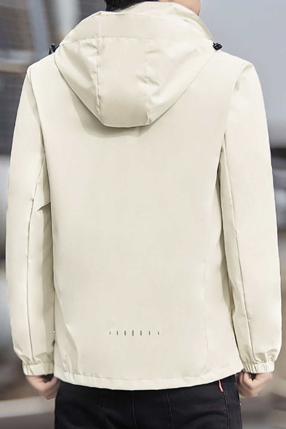 Men Open Front Hooded Jacket