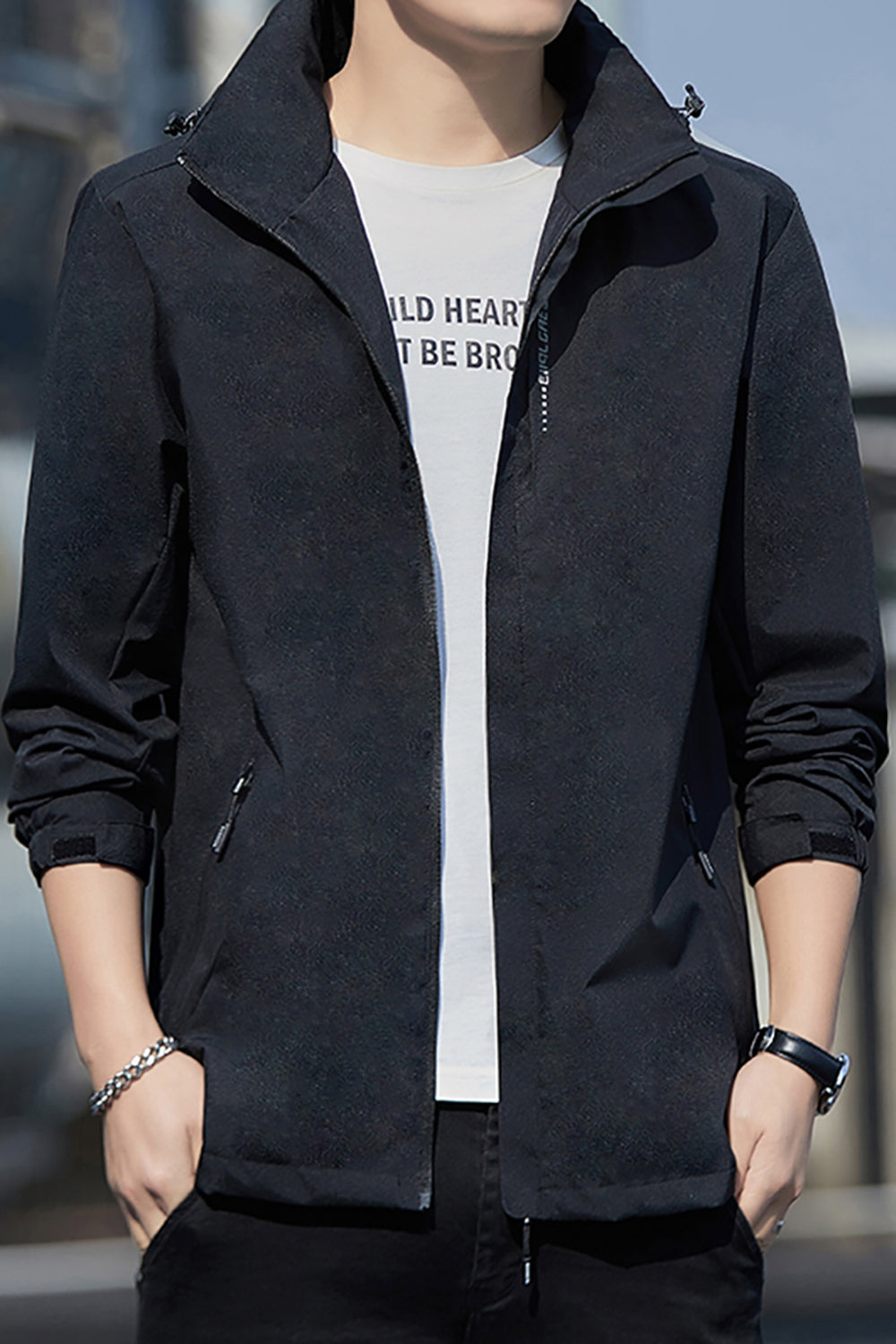 Men Open Front Jacket