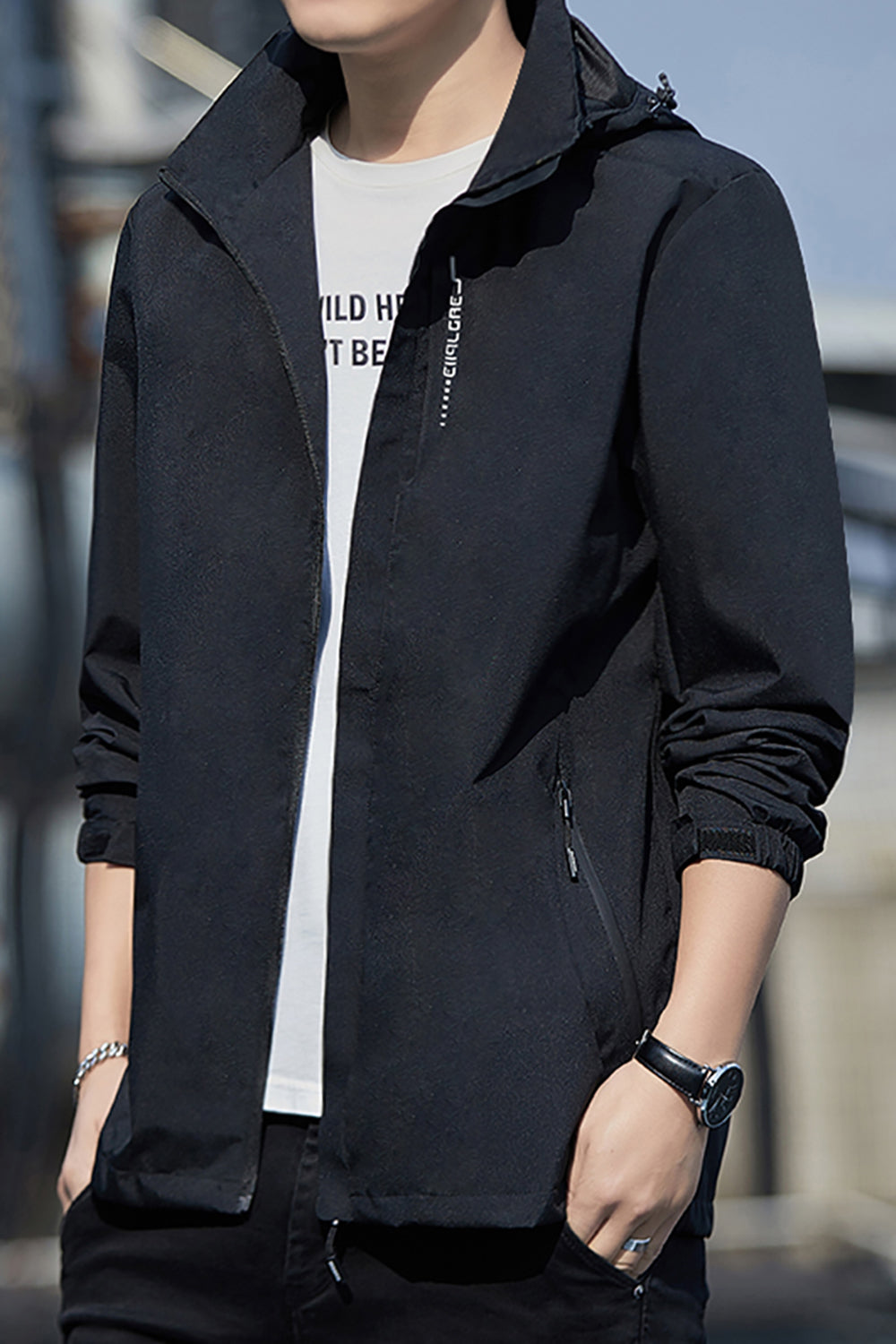 Men Open Front Jacket