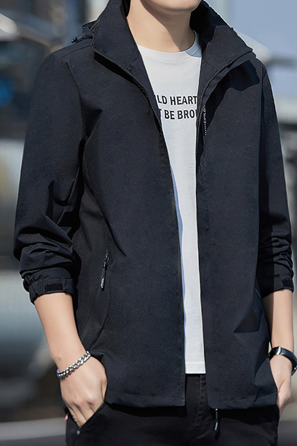 Men Open Front Jacket