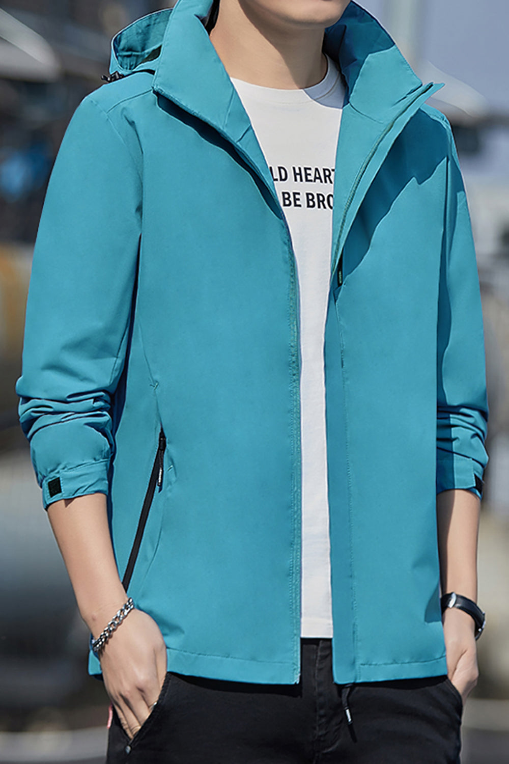 Men Hooded Bomber Jacket