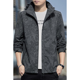 Men Printed Open Front Jacket