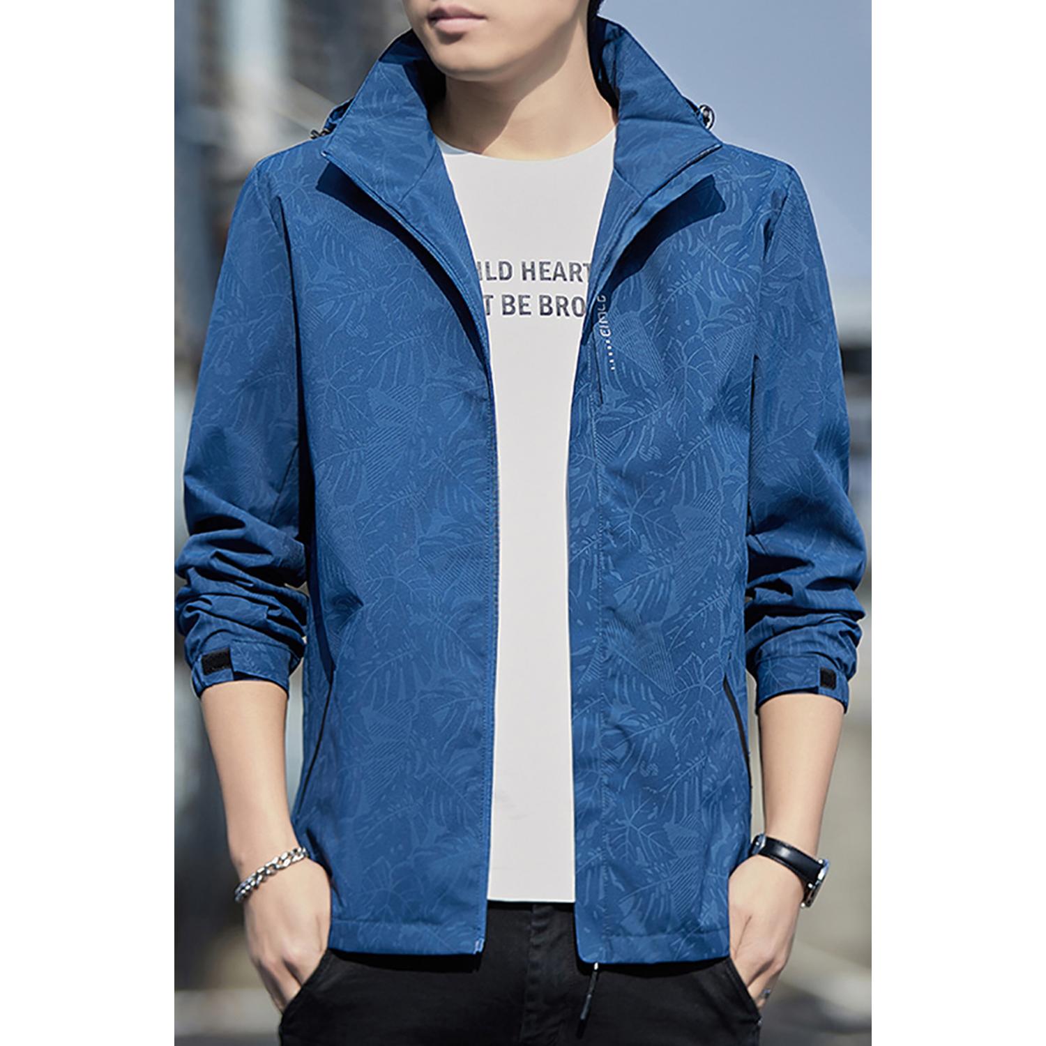 Men  Printed Open Front Jacket