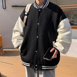 Men Stand Collar Colourblocked Cotton Casual Bomber Jacket