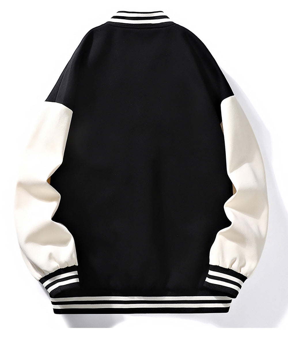 Men Stand Collar Colourblocked Cotton Casual Bomber Jacket