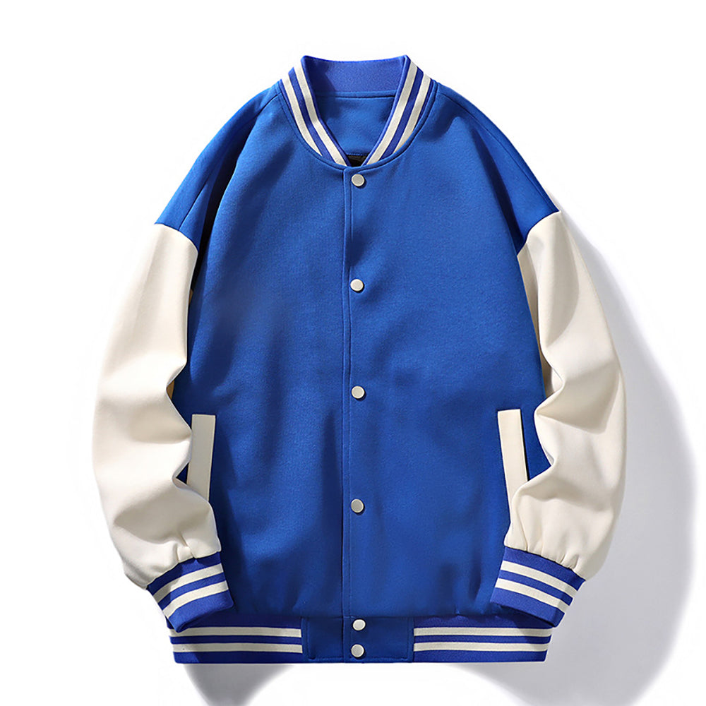 Men Stand Collar Colourblocked Cotton Casual Bomber Jacket