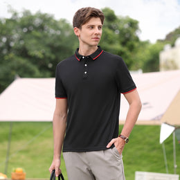 Men Solid Polo Collar T-shirt