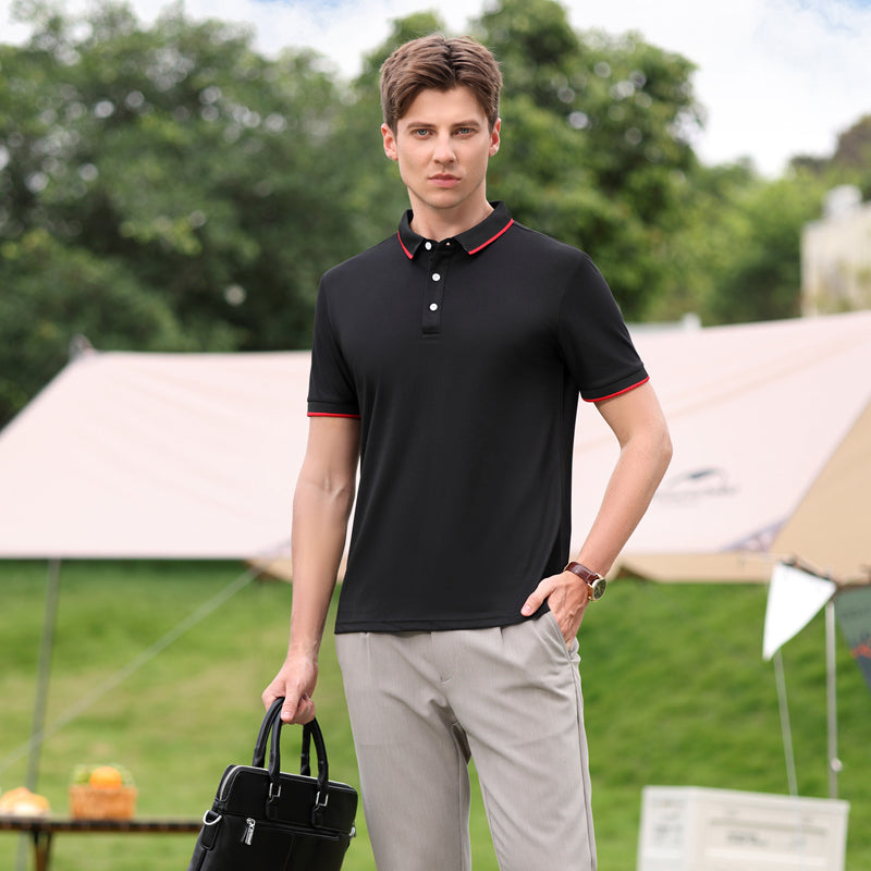 Men Solid Polo Collar T-shirt