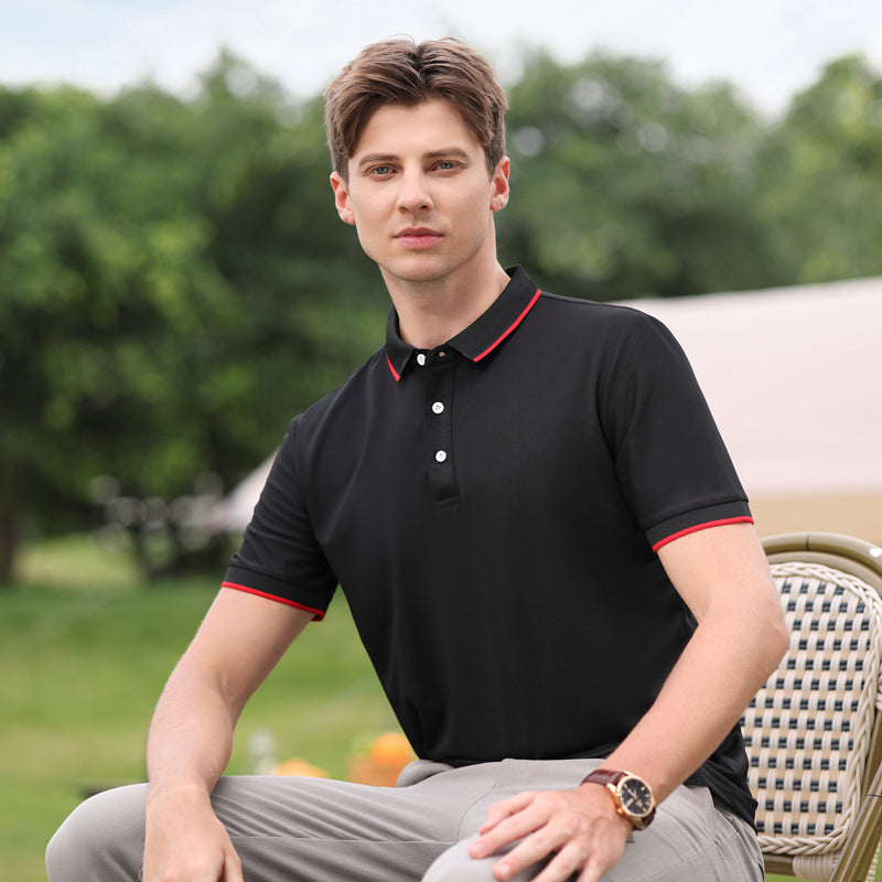 Men Solid Polo Collar T-shirt