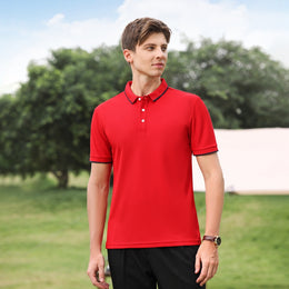 Men Solid Polo Collar T-shirt
